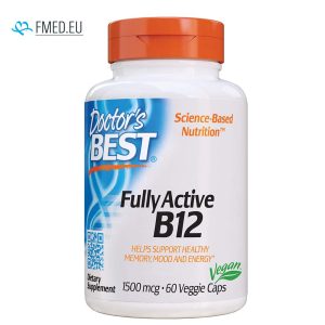 Doctor's Best, Fully Active B12, Popolnoma aktiven B12, 1500mcg 60 kapsul