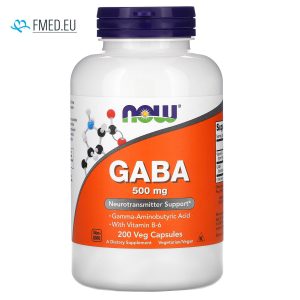 GABA z vitaminom B6, Now Foods, 500mg, 200 kaspul