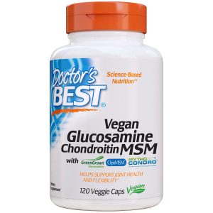Doctor's Best, Glucosamine, Glukozamin, hondroitin, MSM, vegan 120 kapsul
